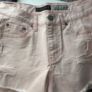Aeropostale Light Blush Pink High-Rise Denim Shorts